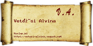 Vetési Alvina névjegykártya